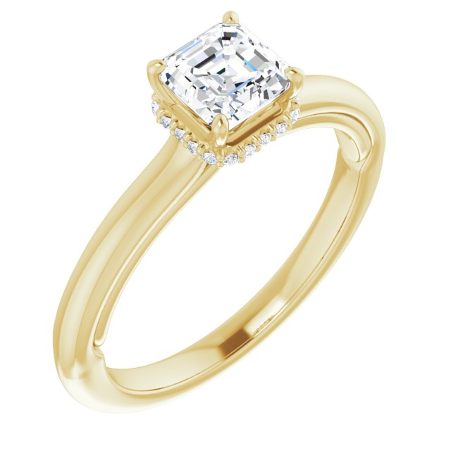 18 K Yellow Gold Halo Engagement Ring