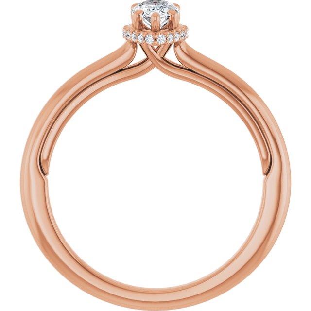 18 K Rose Gold Halo Engagement Ring - Image 2