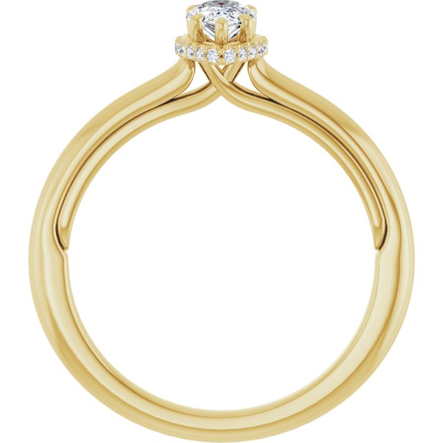 14 K Yellow Gold Halo Engagement Ring - Image 2