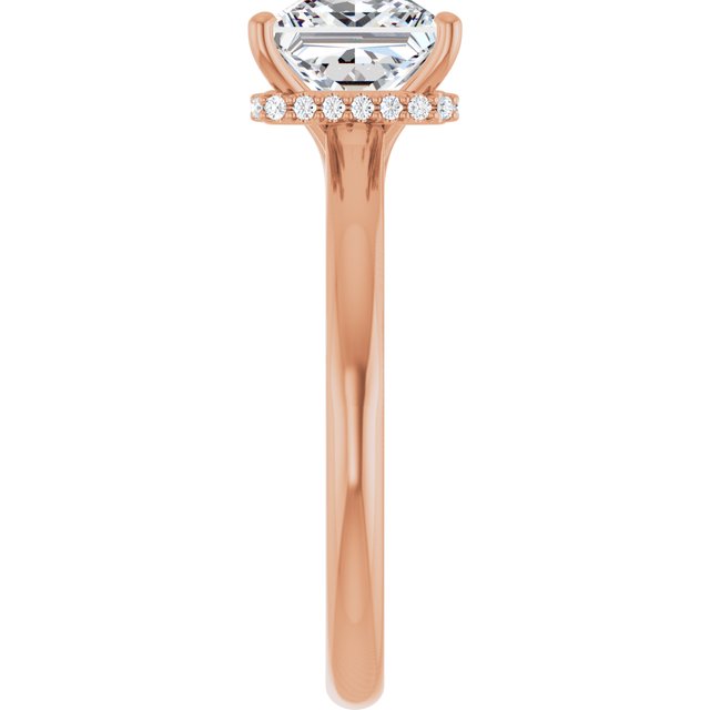 14 K Rose Gold Halo Engagement Ring - Image 4