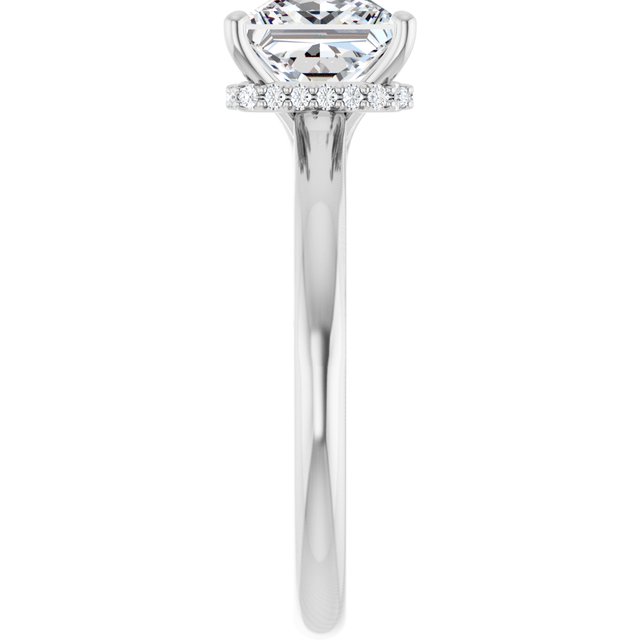 14 K White Gold Halo Engagement Ring - Image 4