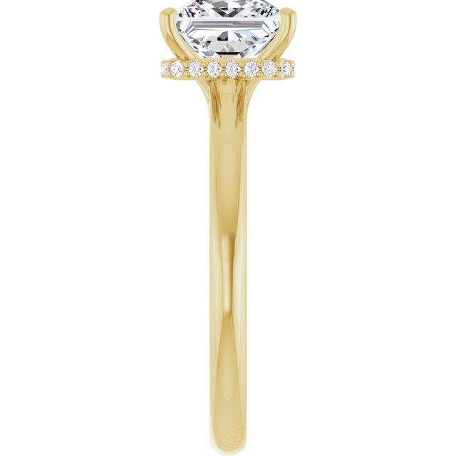 18 K Yellow Gold Halo Engagement Ring - Image 4