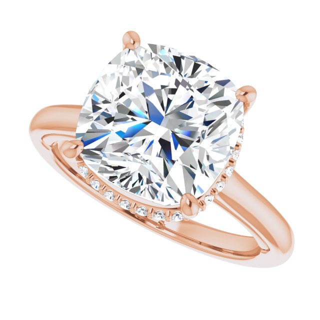 18 K Rose Gold Halo Engagement Ring - Image 5