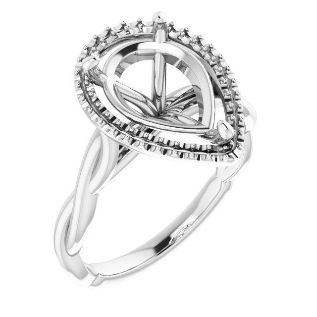 Halo-Style Twisted Engagement Ring