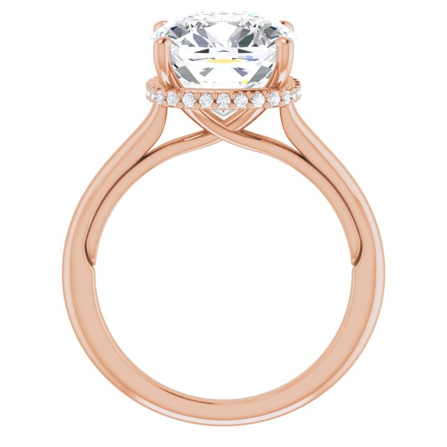 18 K Rose Gold Halo Engagement Ring - Image 2