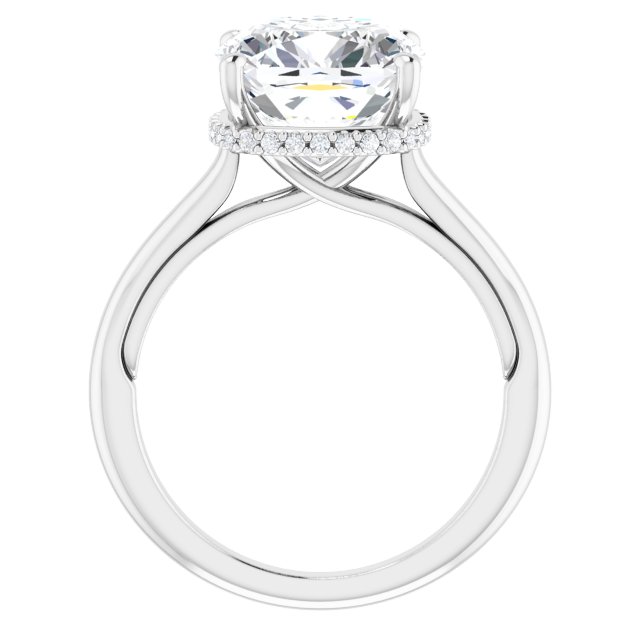 14 K White Gold Halo Engagement Ring - Image 2