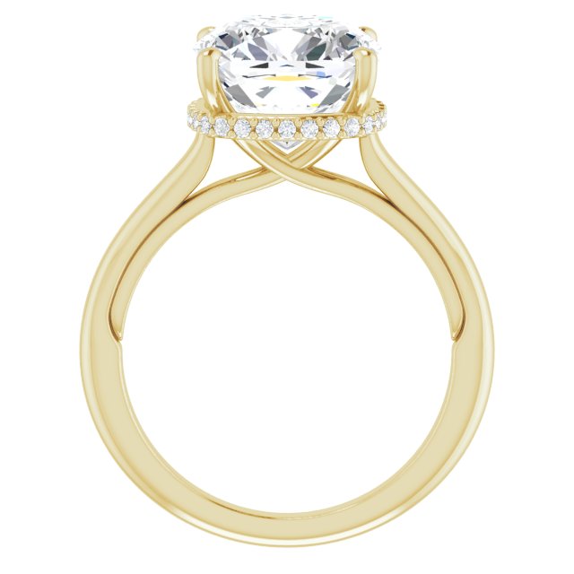 18 K Yellow Gold Halo Engagement Ring - Image 2