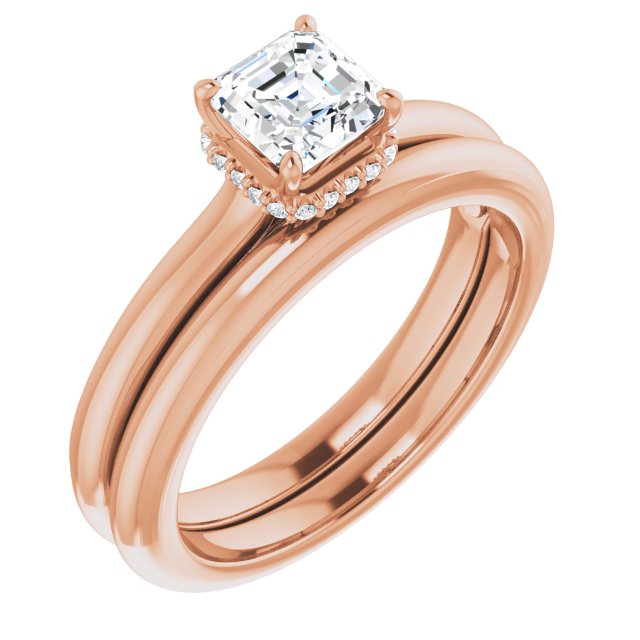 14 K Rose Gold Halo Engagement Ring - Image 6