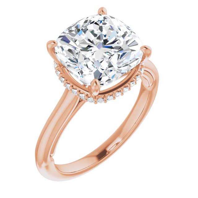 18 K Rose Gold Halo Engagement Ring