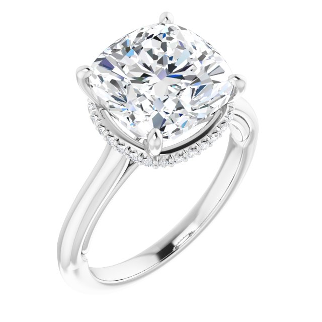 14 K White Gold Halo Engagement Ring