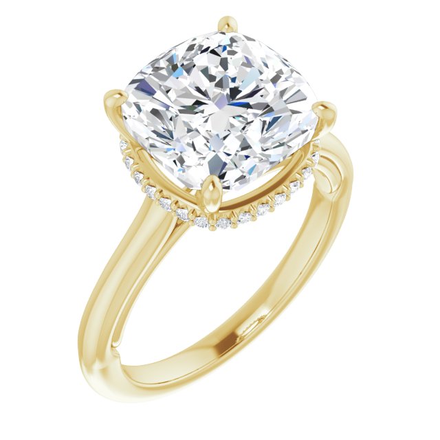 18 K Yellow Gold Halo Engagement Ring