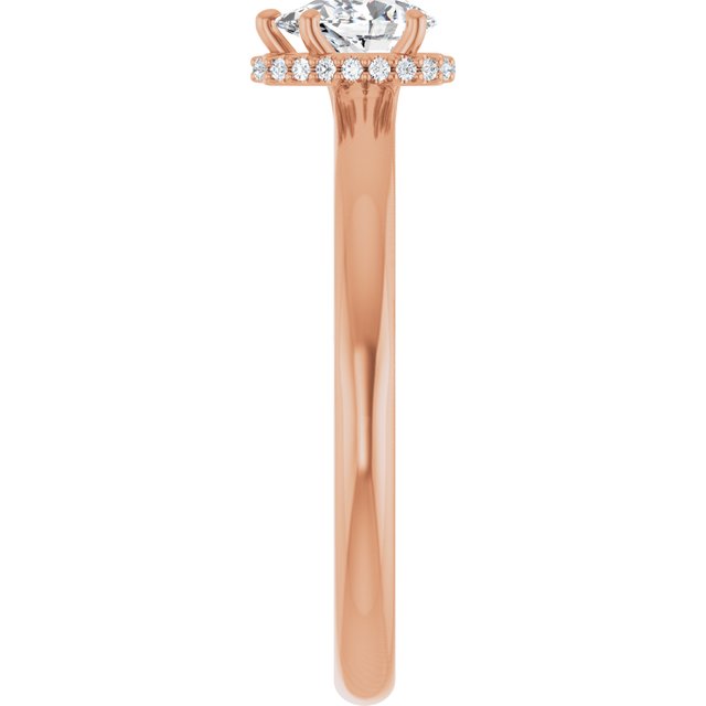 18 K Rose Gold Halo Engagement Ring - Image 4