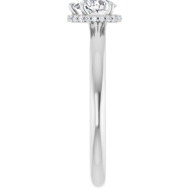 14 K White Gold Halo Engagement Ring - Image 4