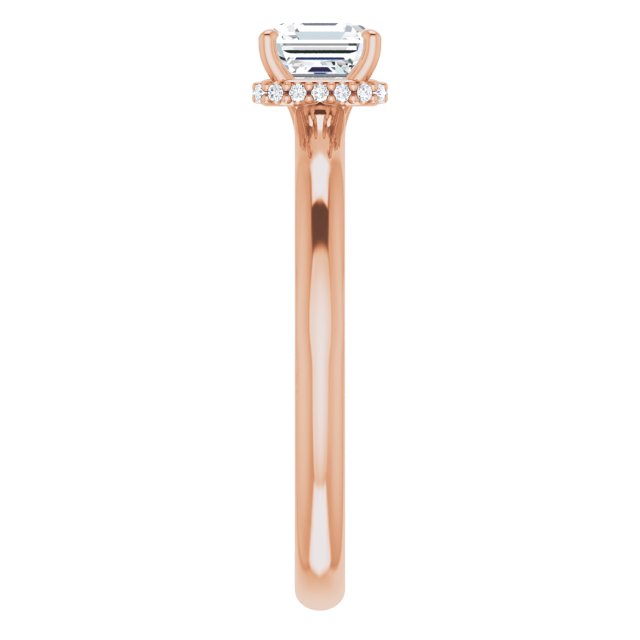 14 K Rose Gold Halo Engagement Ring - Image 4
