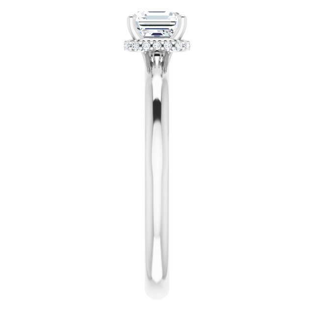 14 K White Gold Halo Engagement Ring - Image 4