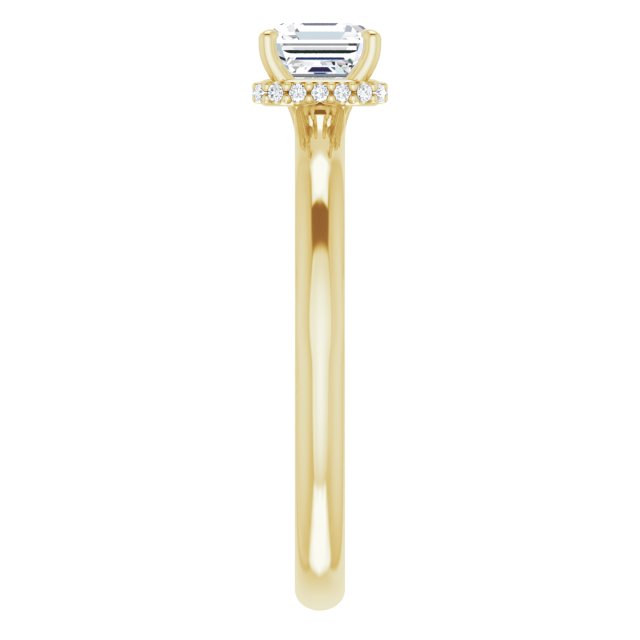 18 K Yellow Gold Halo Engagement Ring - Image 4