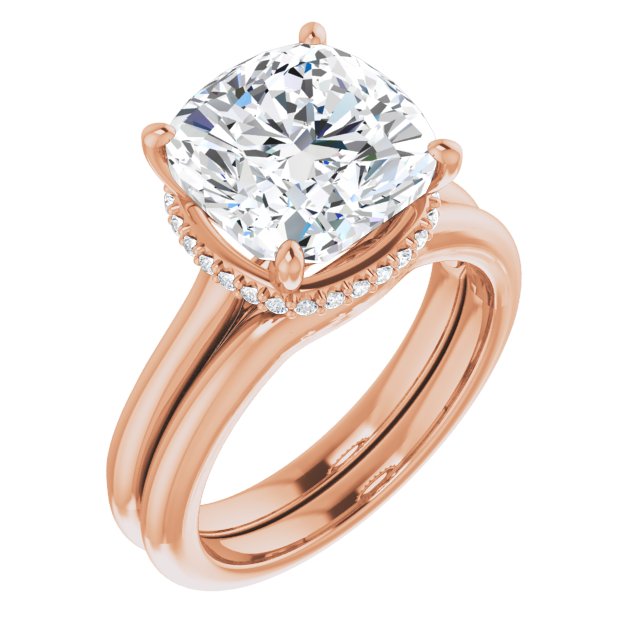 18 K Rose Gold Halo Engagement Ring - Image 6