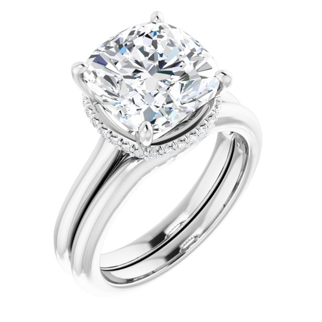 14 K White Gold Halo Engagement Ring - Image 6