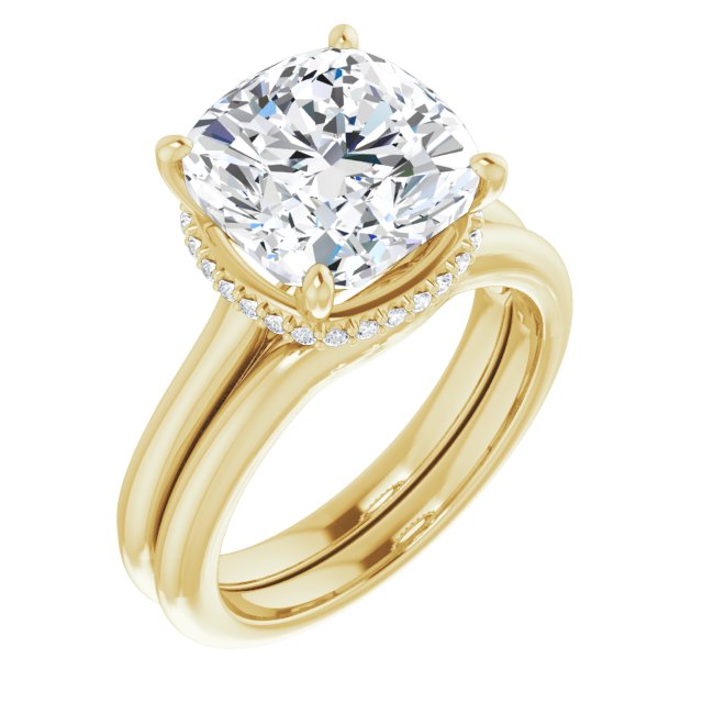 18 K Yellow Gold Halo Engagement Ring - Image 6