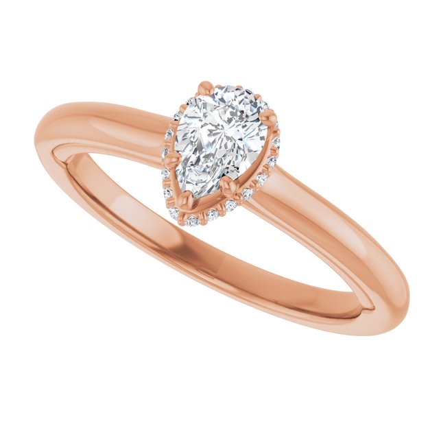 18 K Rose Gold Halo Engagement Ring - Image 5