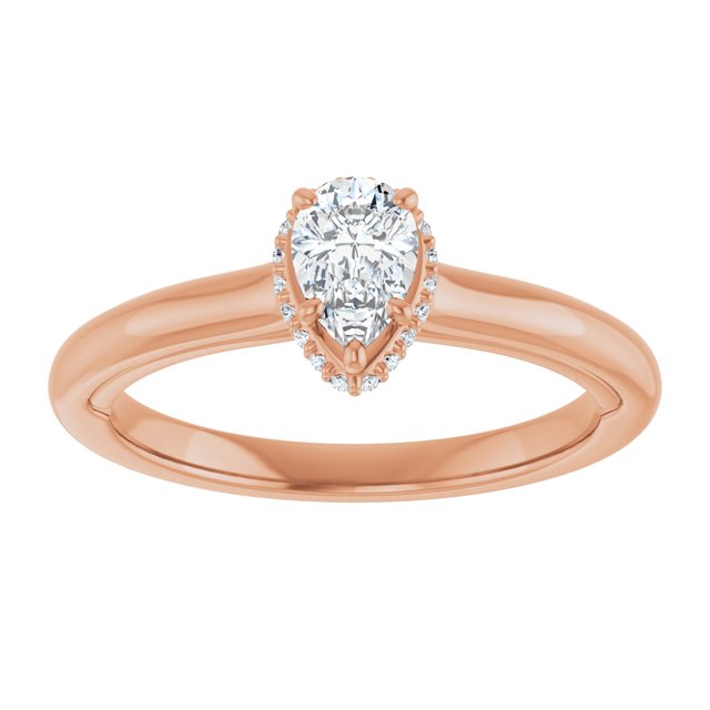 18 K Rose Gold Halo Engagement Ring - Image 3