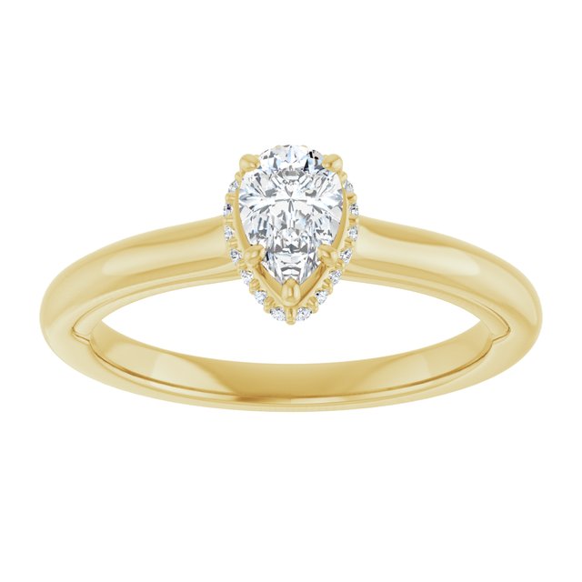 14 K Yellow Gold Halo Engagement Ring - Image 3