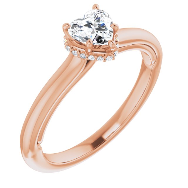 14 K Rose Gold Halo Engagement Ring