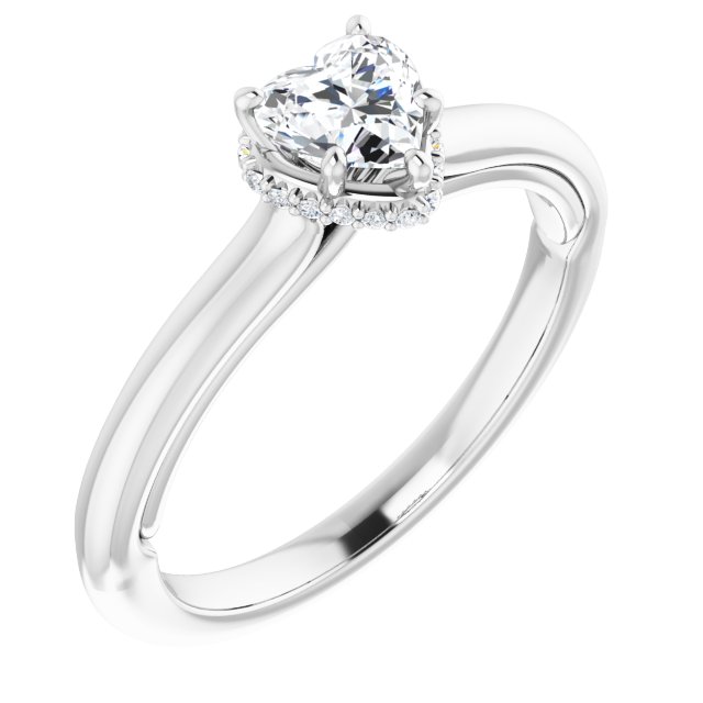 14 K White Gold Halo Engagement Ring