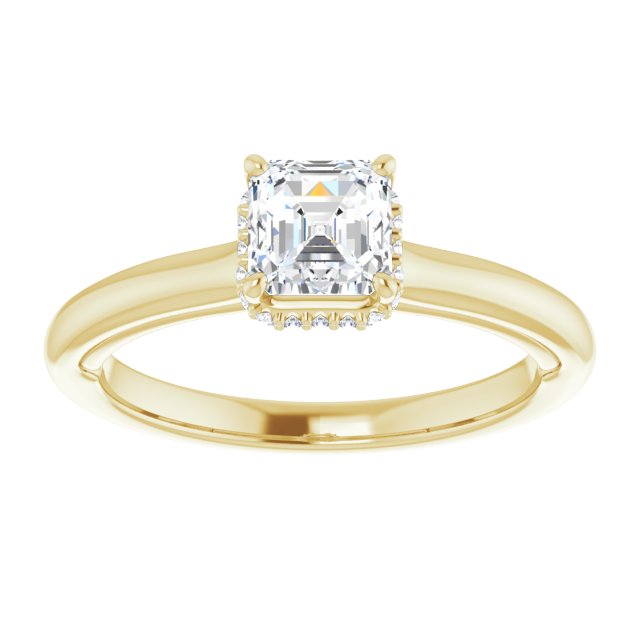 18 K Yellow Gold Halo Engagement Ring - Image 3