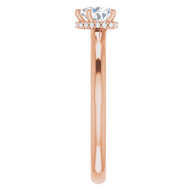 14 K Rose Gold Halo Engagement Ring - Image 4