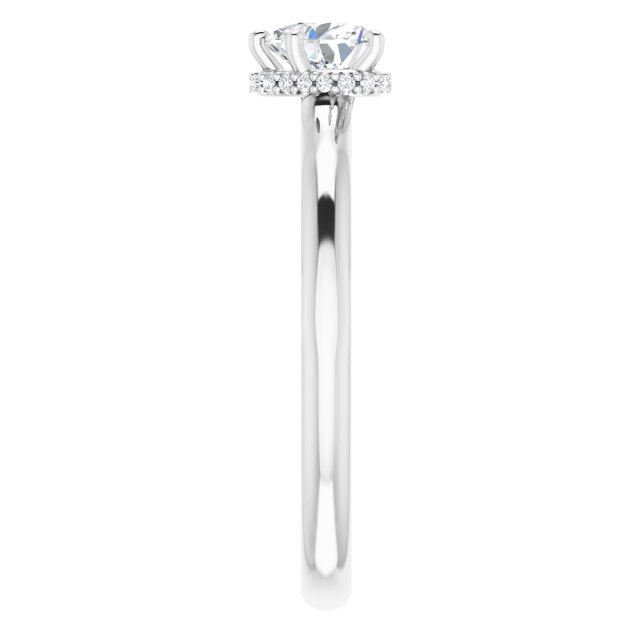 14 K White Gold Halo Engagement Ring - Image 4