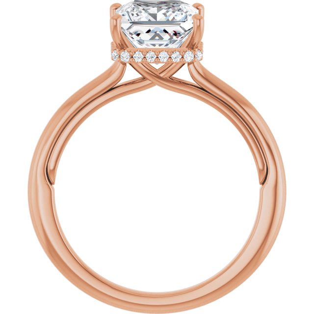 14 K Rose Gold Halo Engagement Ring - Image 2