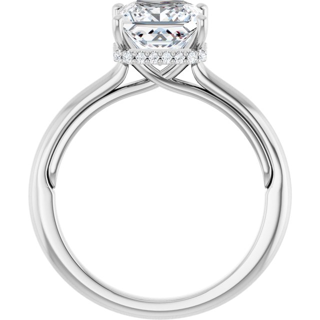 14 K White Gold Halo Engagement Ring - Image 2