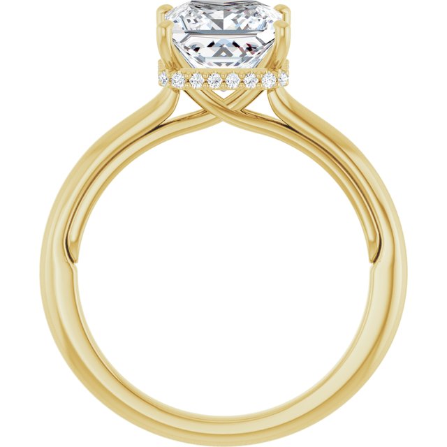 18 K Yellow Gold Halo Engagement Ring - Image 2
