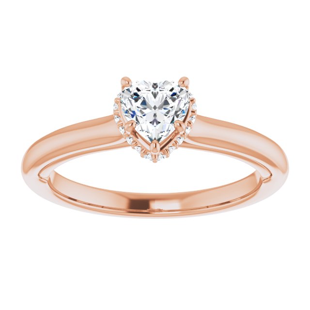 14 K Rose Gold Halo Engagement Ring - Image 3
