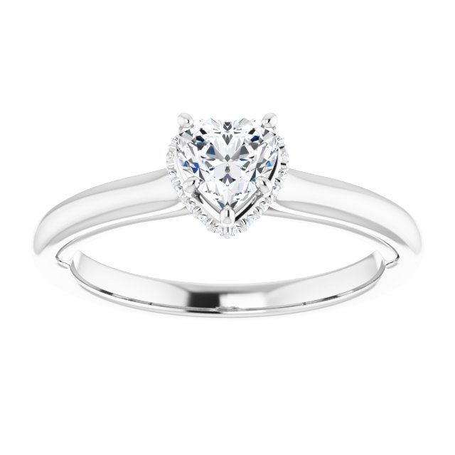 14 K White Gold Halo Engagement Ring - Image 3