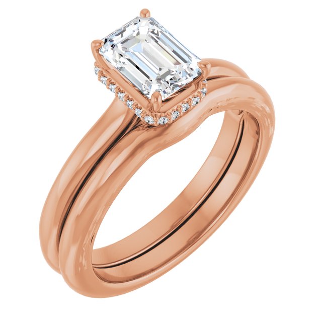 18 K Rose Gold Halo Engagement Ring - Image 6