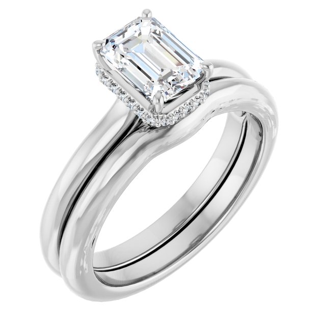 14 K White Gold Halo Engagement Ring - Image 6