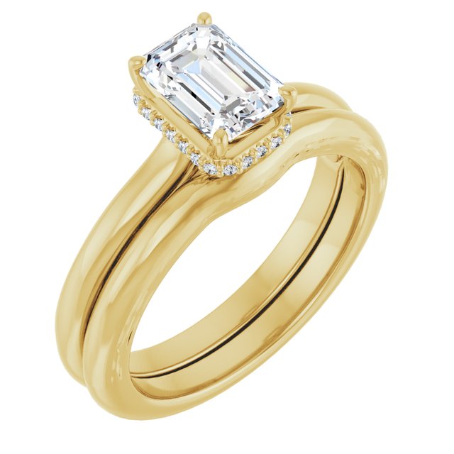 14 K Yellow Gold Halo Engagement Ring - Image 6
