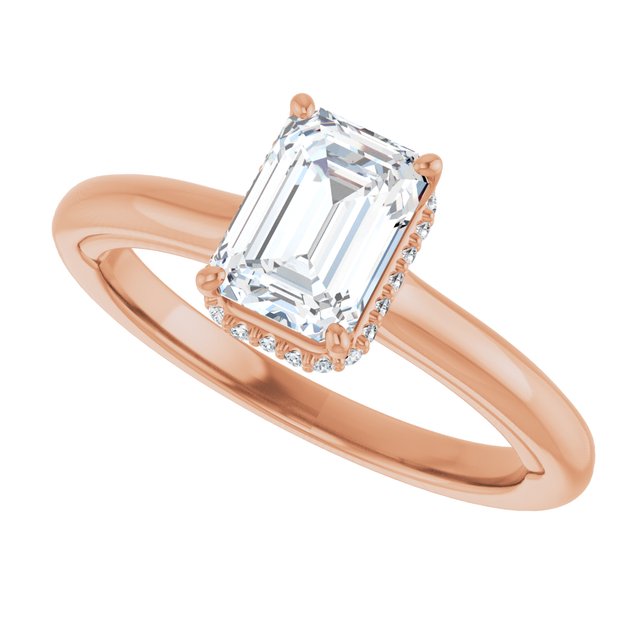 18 K Rose Gold Halo Engagement Ring - Image 5