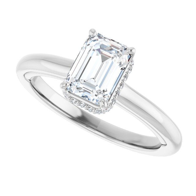 14 K White Gold Halo Engagement Ring - Image 5