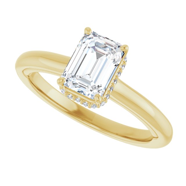 14 K Yellow Gold Halo Engagement Ring - Image 5