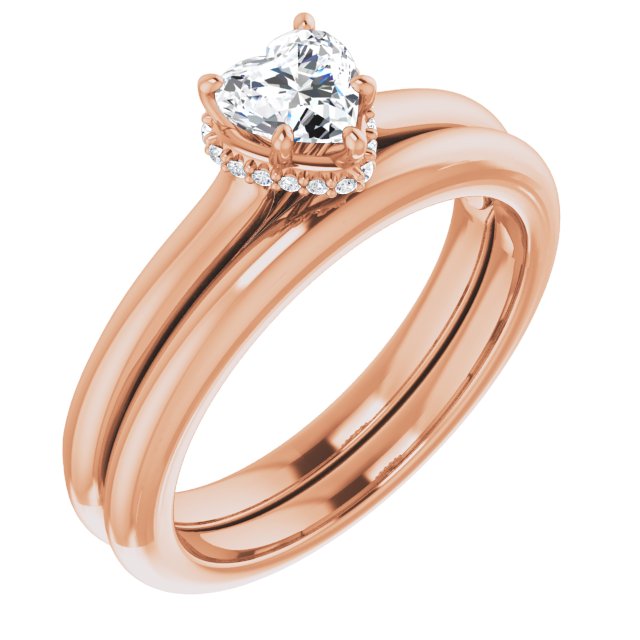 14 K Rose Gold Halo Engagement Ring - Image 6