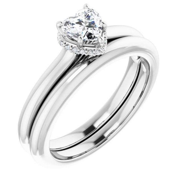 14 K White Gold Halo Engagement Ring - Image 6