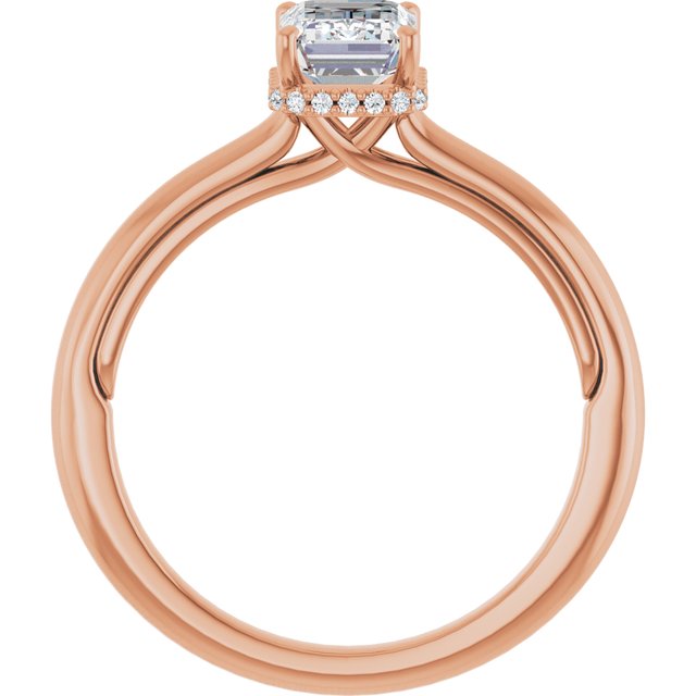 18 K Rose Gold Halo Engagement Ring - Image 2