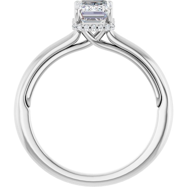 14 K White Gold Halo Engagement Ring - Image 2