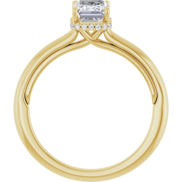 14 K Yellow Gold Halo Engagement Ring - Image 2