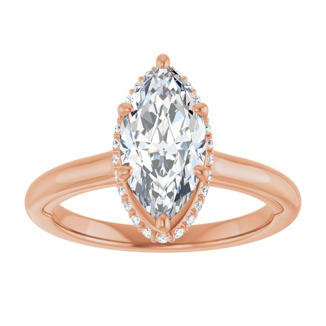 18 K Rose Gold Halo Engagement Ring - Image 3