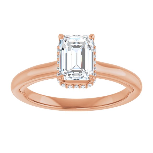 18 K Rose Gold Halo Engagement Ring - Image 3