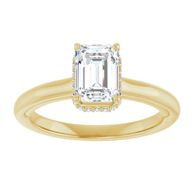 14 K Yellow Gold Halo Engagement Ring - Image 3